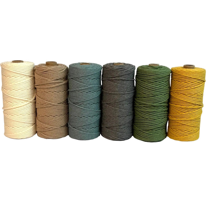 3mm Earth Tones Macrame Bundle 6 Rolls - Harry & Wilma