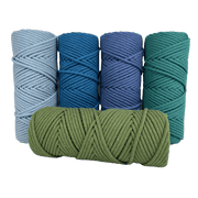 4mm Braided Macrame Cord 50mtr - Blue - Harry & Wilma