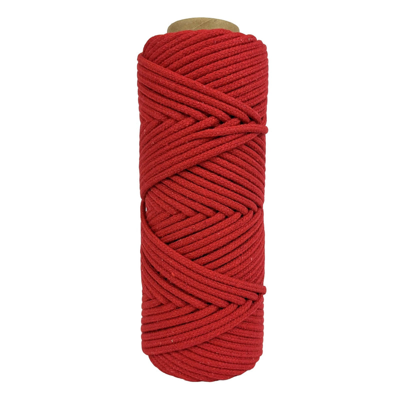 4mm Braided Macrame Cord 50mtr - Red - Harry & Wilma