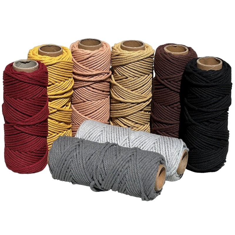 4mm Earth Tones Macrame Bundle 8 rolls - Harry & Wilma