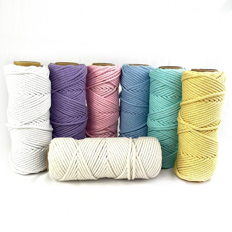 4mm Pastels Macrame Rope Bundle 7 rolls - Harry & Wilma