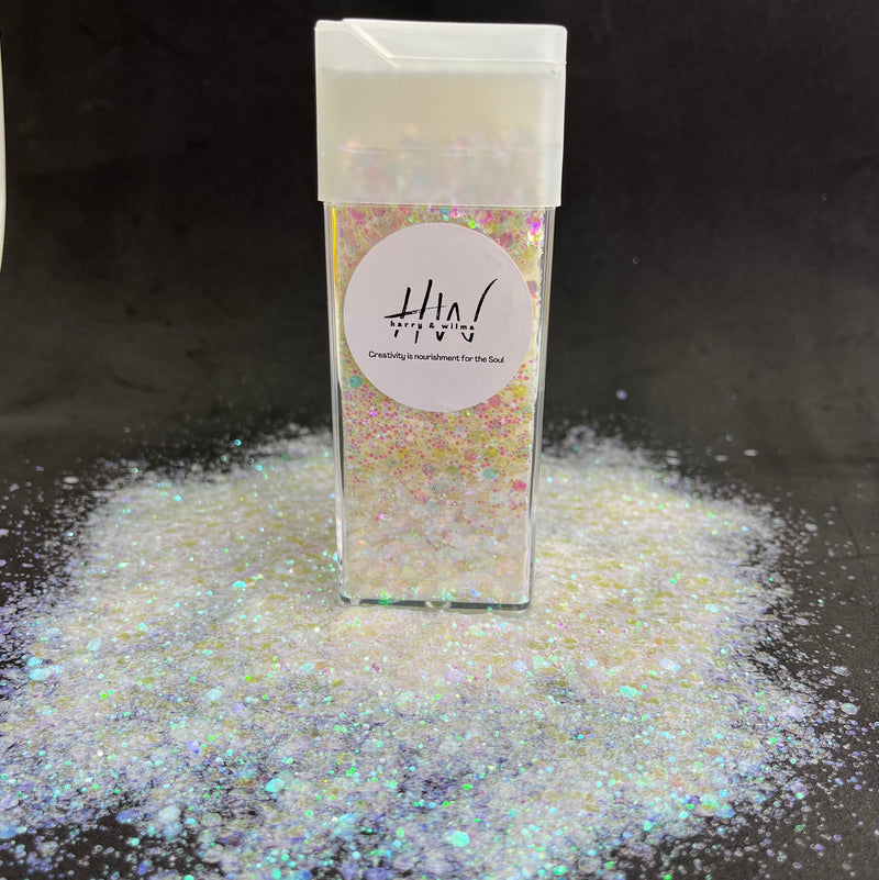 Chunky Glitter Large 125g Super Sparkle -  White Out - Harry&Wilma