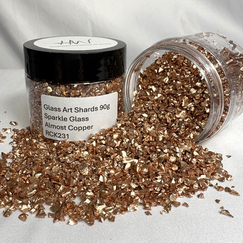 Glass Art Shards 90g Jar - Sparkle Glass Almost Copper