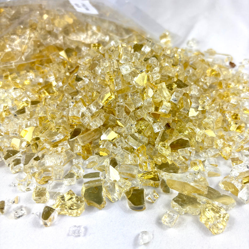 Fire Glass 1kg bag - Gold 1/4"