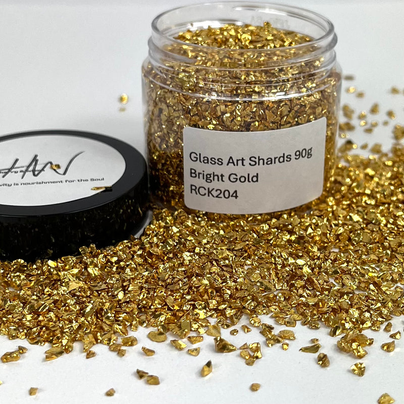 Glass Art Shards 90g Jar - Bright Gold