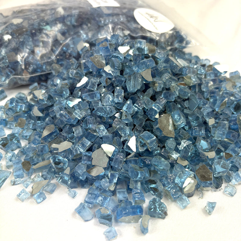 Fire Glass 1kg bag - Pacific Blue 1/4"