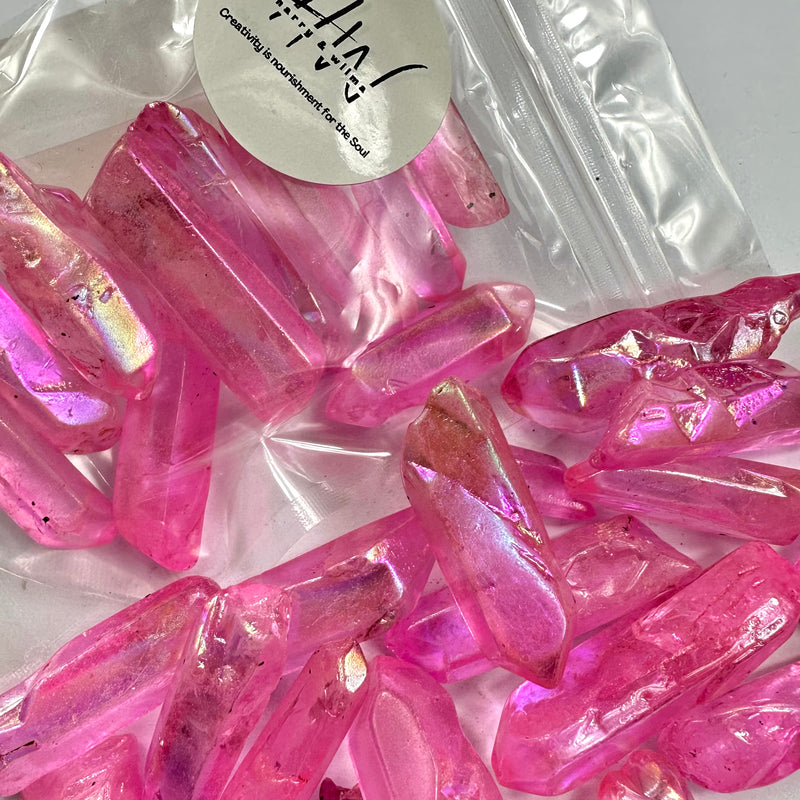 Semi Precious Crystal Points 100gms - Bright Pink - Harry&Wilma