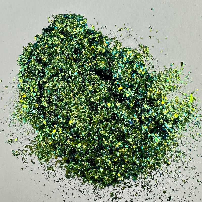 Chameleon Flakes - Yellow Green to Blue Green (1000-3000um)