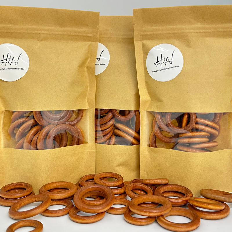 Wood Craft Wooden Rings Brown