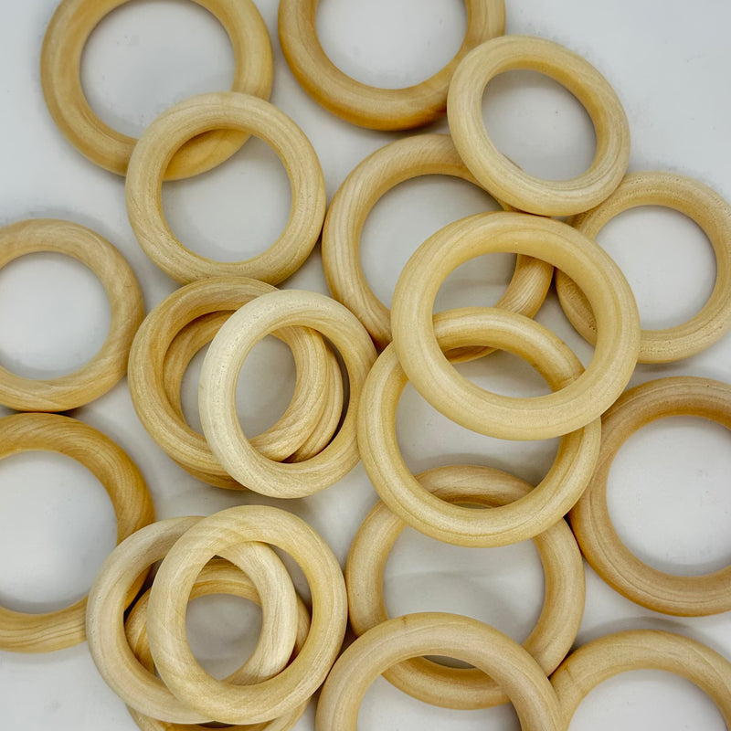 Wood Craft Wooden Rings Natural Asst 20pcs