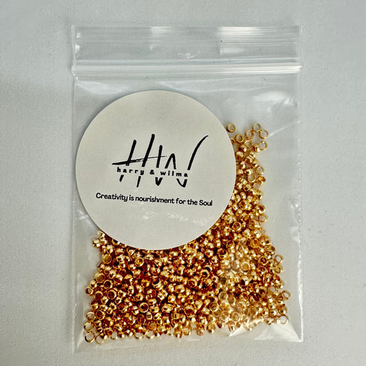 Crimp beads Gold 2mm (Nickel Free)
