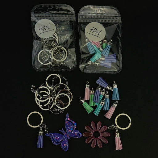 Tassel Keychain Kit Soft Pastel 20pcs