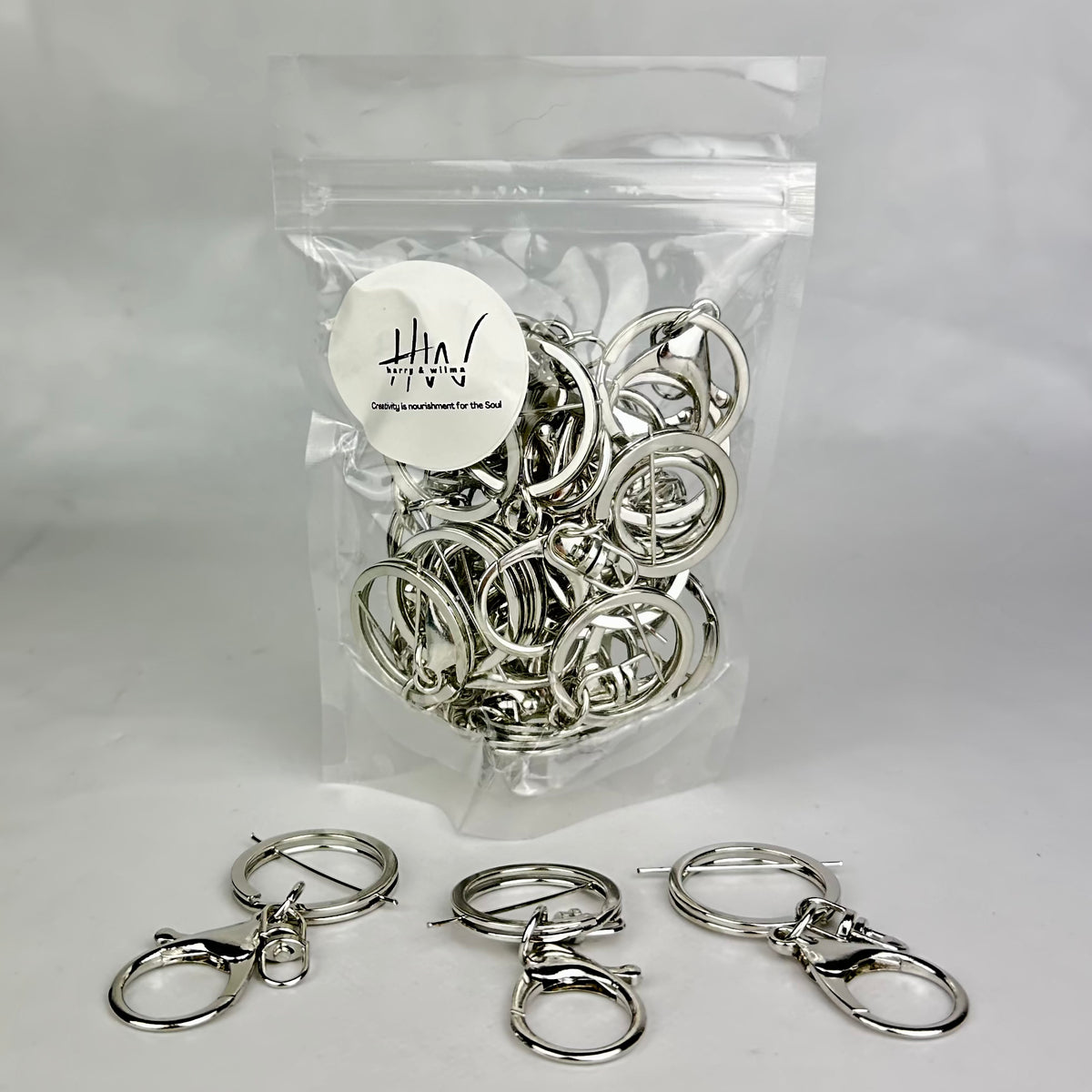 Keychains Silver with Large Lobster Clasp (Nickel Free) 20pc — Harry ...