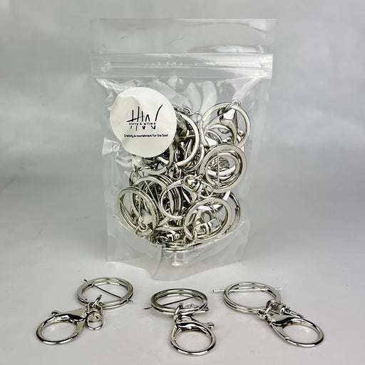 Keychains Silver with Large Lobster Clasp (Nickel Free) 20pc