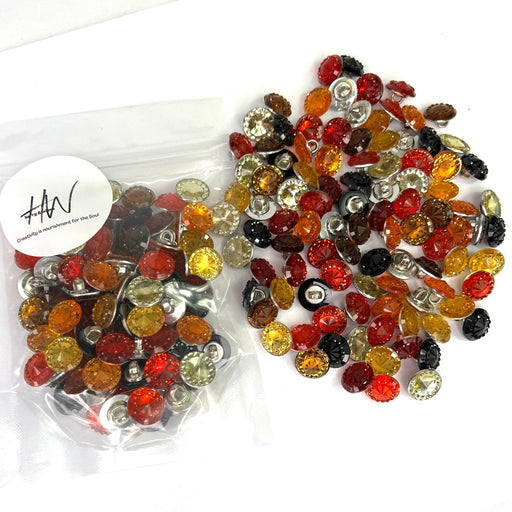 Autumn Colours 100pc Sparkle Buttons