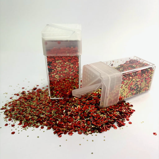 Biodegradable Chunky Glitter - Hot Red & Gold - Harry & Wilma