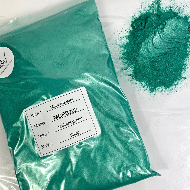 Brilliant Green BULK Lustre Mica Powder 500g bag - Harry & Wilma