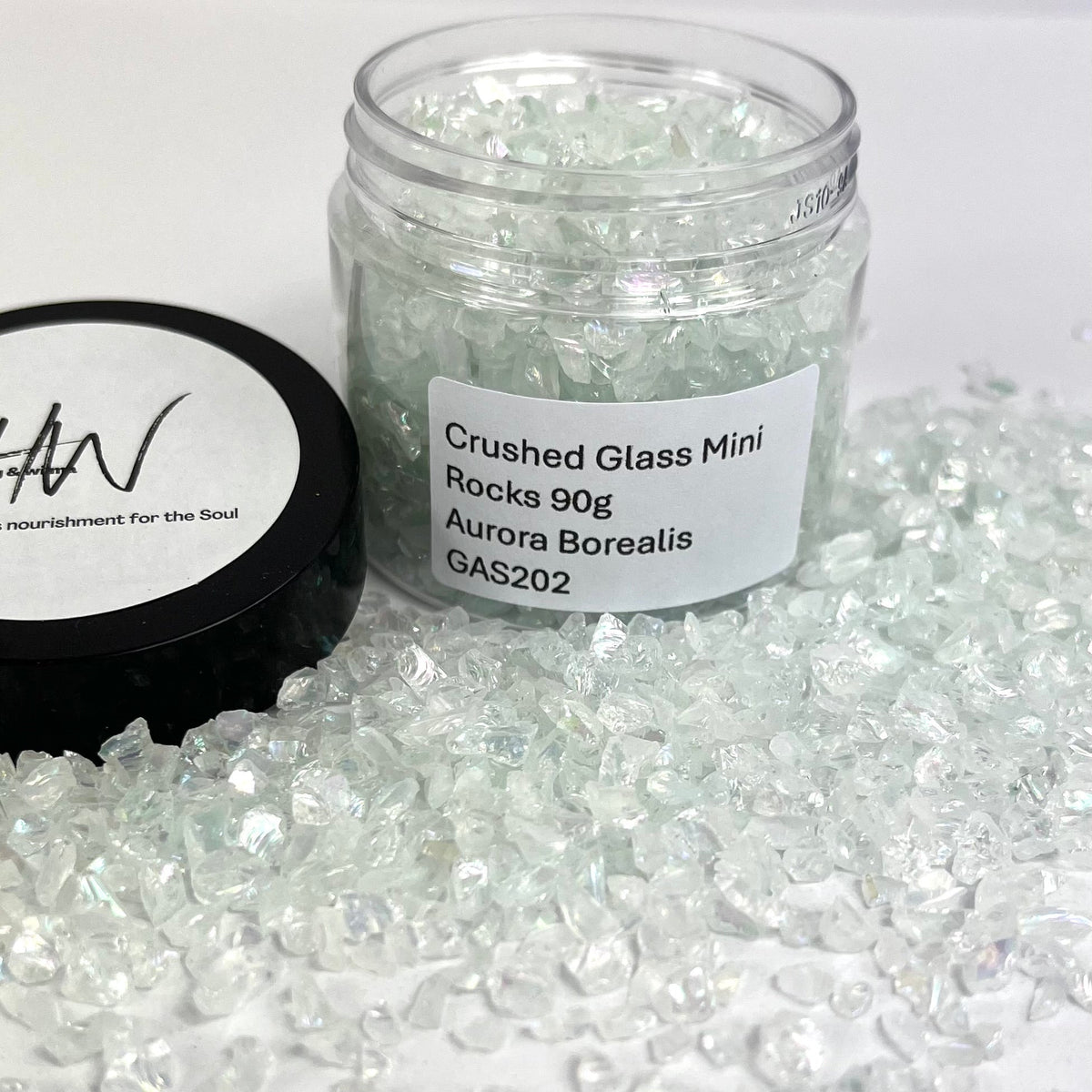 Crushed Glass Mini Rocks 90g Jar - Aurora Borealis — Harry & Wilma