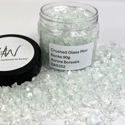 Crushed Glass Mini Rocks 90g Jar - Aurora Borealis - Harry & Wilma
