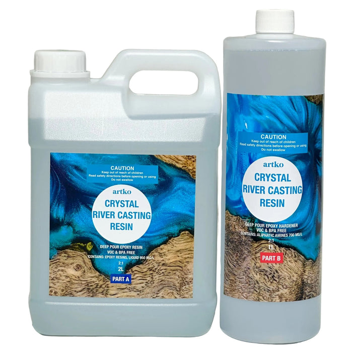 Crystal River Deep Pour Epoxy Resin 2:1 3 litre (3.2kg) - Harry & Wilma