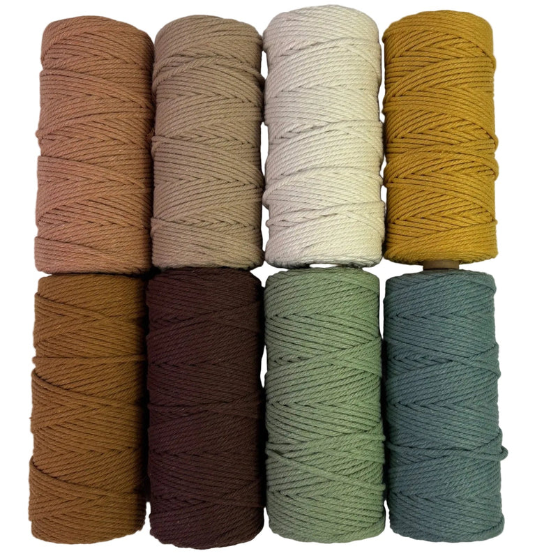 Earth Tones 3mm Macrame Bundle 8 rolls - Harry & Wilma