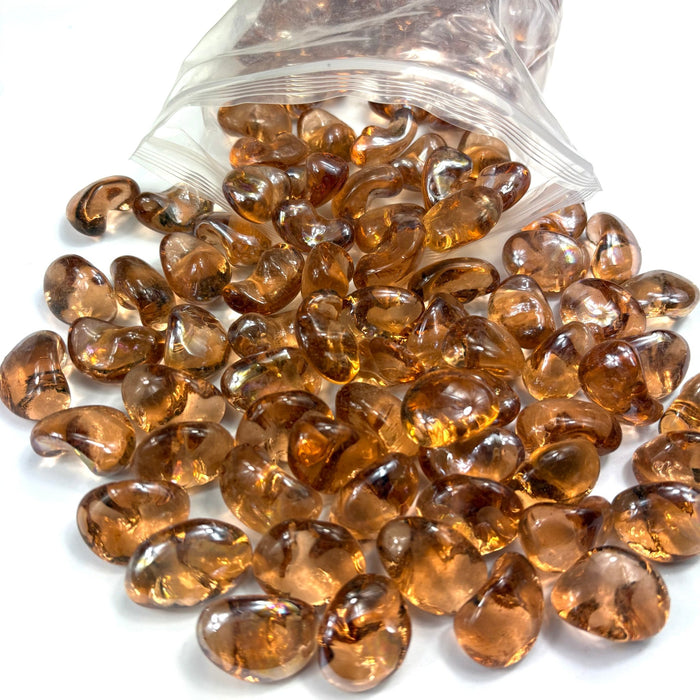 Fire Glass 1kg bag - 20mm Irregular Golden Amber - Harry & Wilma