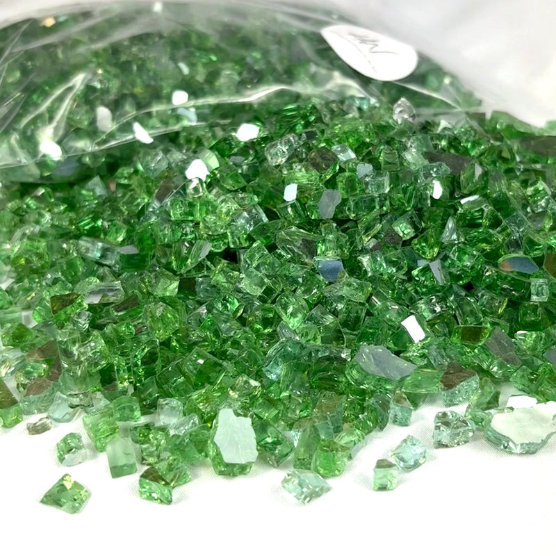Fire Glass 1kg bag - Emerald Green 1/4" - Harry & Wilma