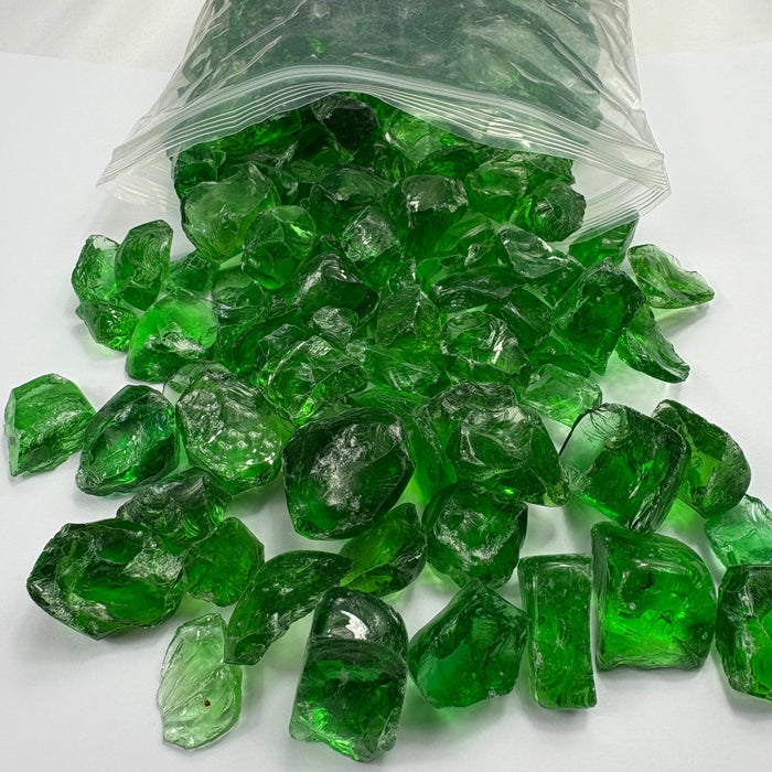 Fire Glass 1kg bag Shamrock Green - Harry & Wilma