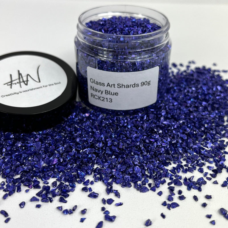 Glass Art Shards 90g Jar - Navy Blue - Harry & Wilma