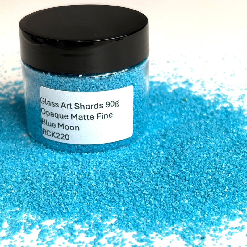 Glass Art Shards 90g Jar - Opaque Matte Fine Blue Moon - Harry & Wilma