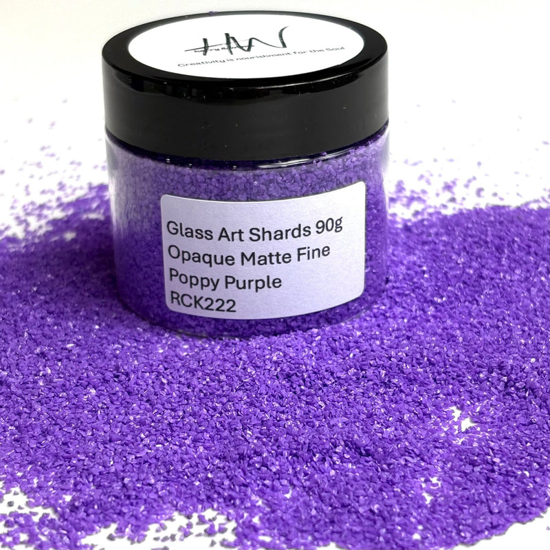 Glass Art Shards 90g Jar - Opaque Matte Fine Poppy Purple - Harry & Wilma