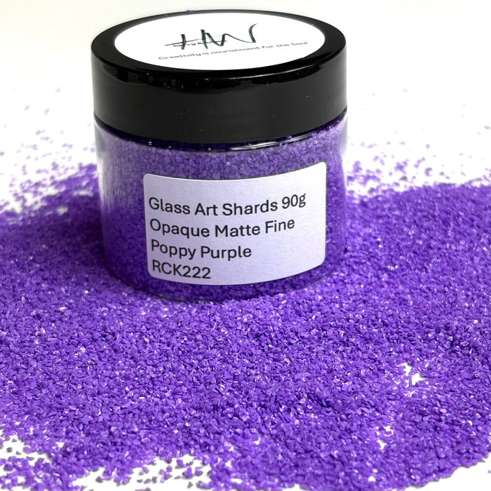 Glass Art Shards 90g Jar - Opaque Matte Fine Poppy Purple - Harry & Wilma