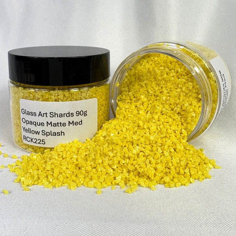 Glass Art Shards 90g Jar - Opaque Matte Med Yellow Splash - Harry & Wilma