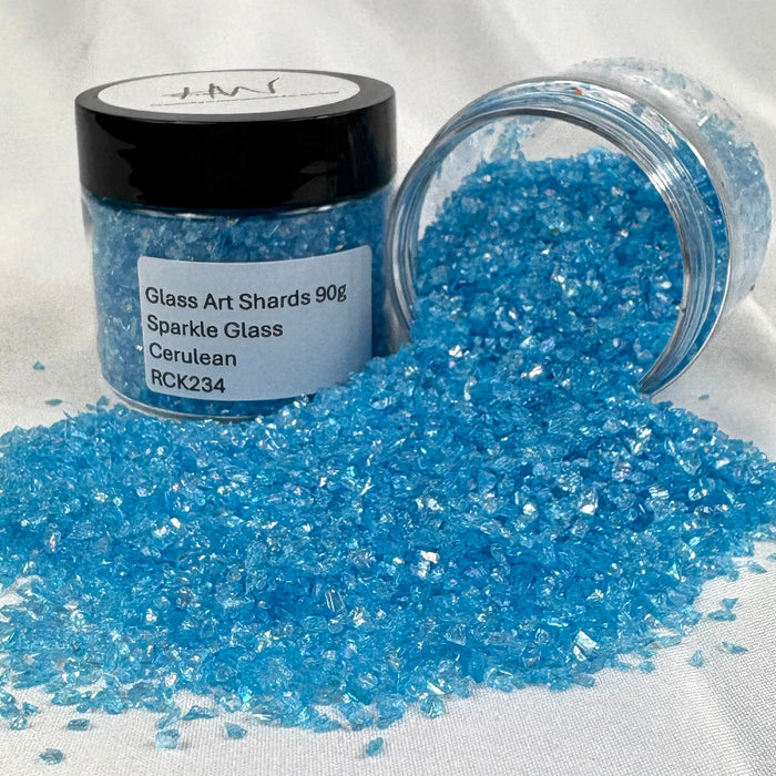 Glass Art Shards 90g Jar - Sparkle Glass Cerulean - Harry & Wilma