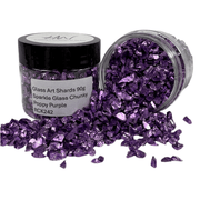 Glass Art Shards 90g Jar - Sparkle Glass Chunky Poppy Purple - Harry & Wilma