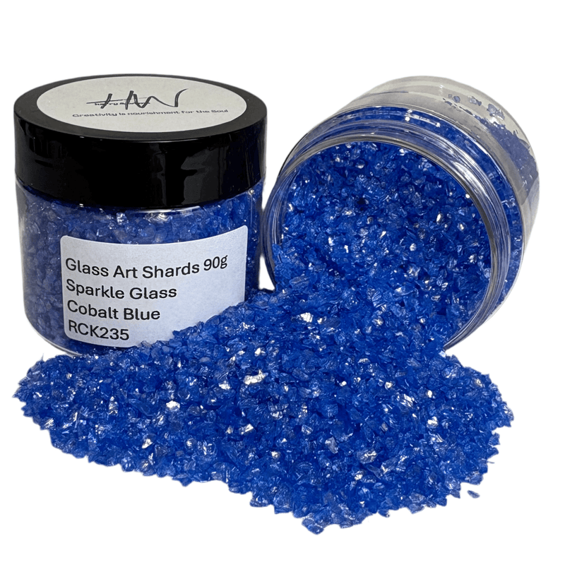 Glass Art Shards 90g Jar - Sparkle Glass Cobalt - Harry & Wilma