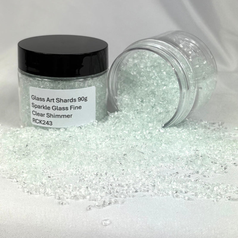 Glass Art Shards 90g Jar - Sparkle Glass Fine Clear Shimmer - Harry & Wilma