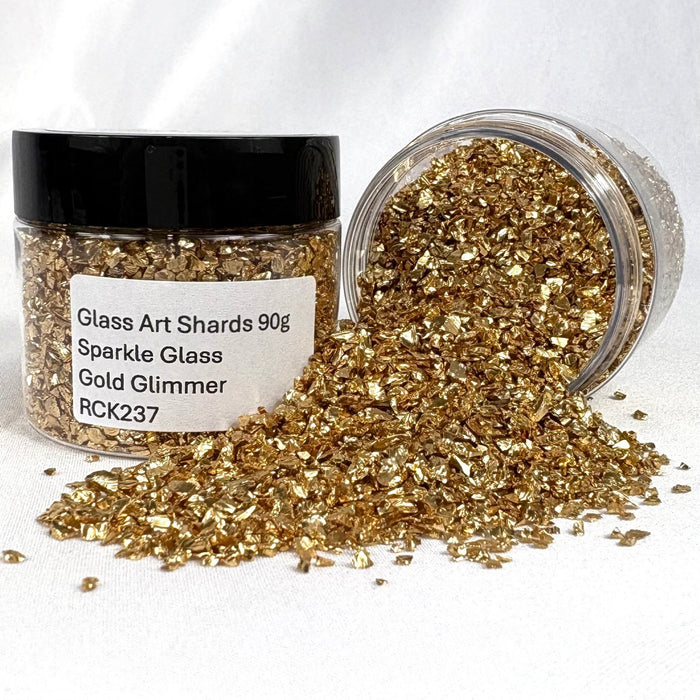 Glass Art Shards 90g Jar - Sparkle Glass Gold Glimmer - Harry & Wilma