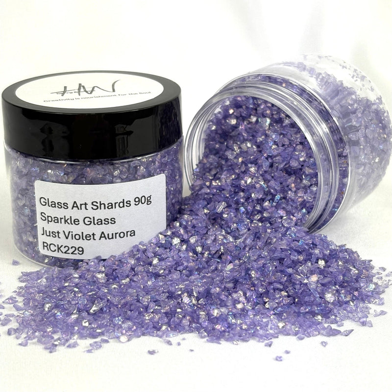 Glass Art Shards 90g Jar - Sparkle Glass Just Violet Aurora - Harry & Wilma