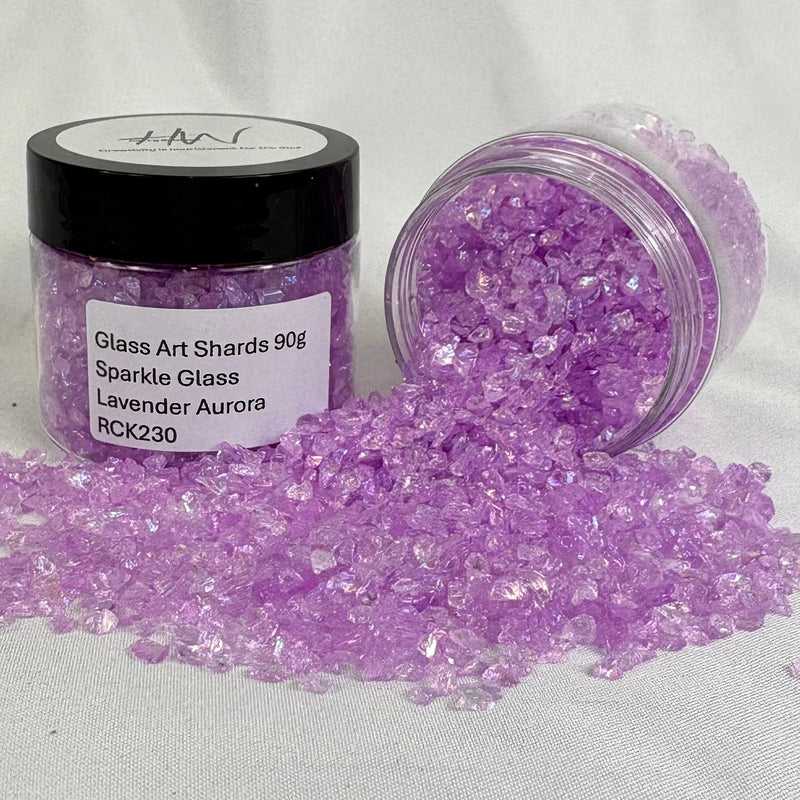Glass Art Shards 90g Jar - Sparkle Glass Lavender Aurora - Harry & Wilma
