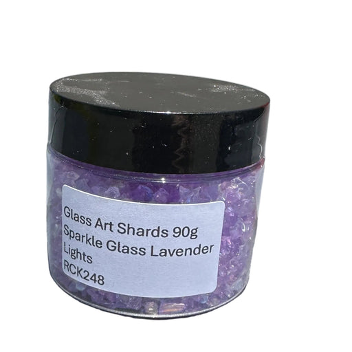 Glass Art Shards 90g Jar - Sparkle Glass Lavender Lights - Harry & Wilma