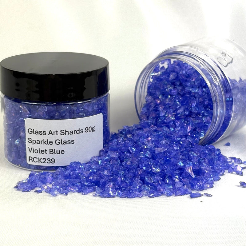 Glass Art Shards 90g Jar - Sparkle Glass Violet Blue - Harry & Wilma