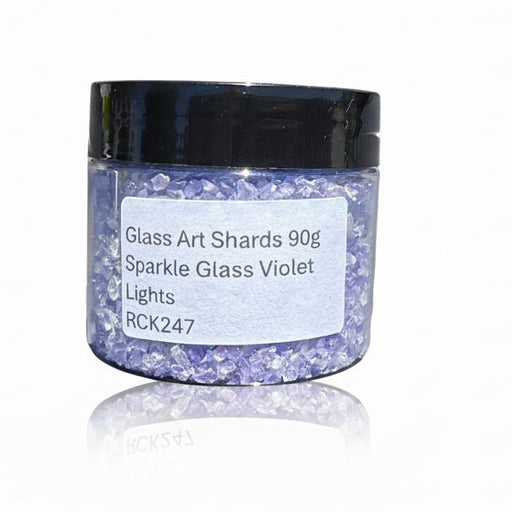 Glass Art Shards 90g Jar - Sparkle Glass Violet Lights - Harry & Wilma