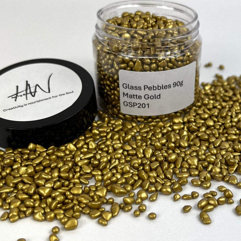 Glass Pebbles 90g Jar - Matte Gold - Harry & Wilma