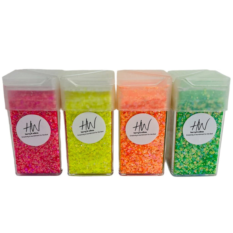 Glitter Bundle - Hot Colours Super Bright 4 jars - Harry & Wilma