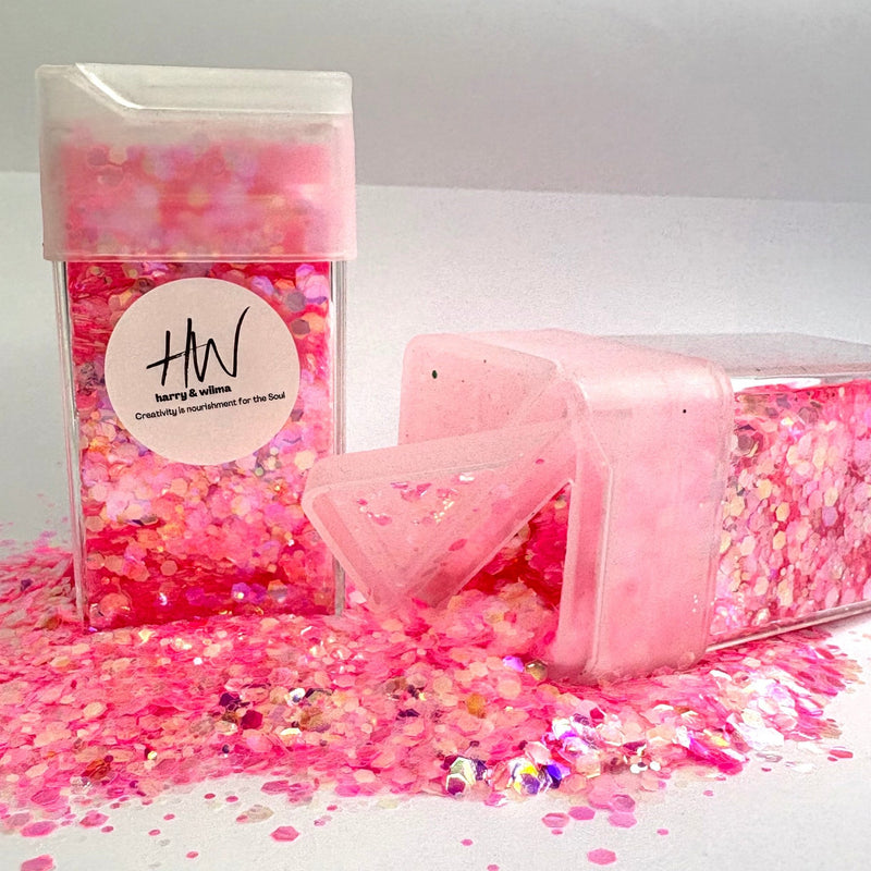 Glow in the dark glitter - Pastel Pink 42g - Harry & Wilma