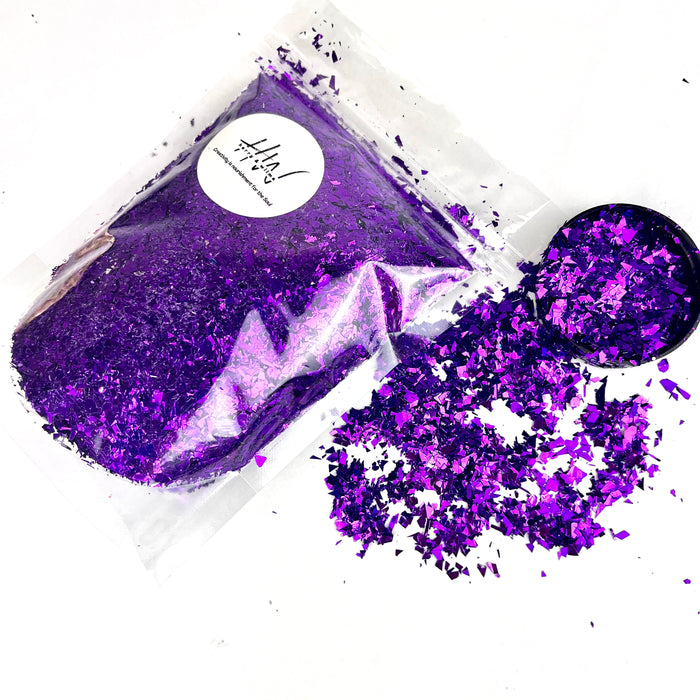 Glitter Irregular Flakes 50g - Electric Purple