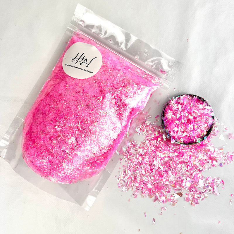 Glitter Irregular Flakes 50g - Iridescent Pink