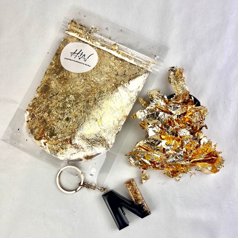 Glitter Irregular Foil Leafing Flakes - Gold
