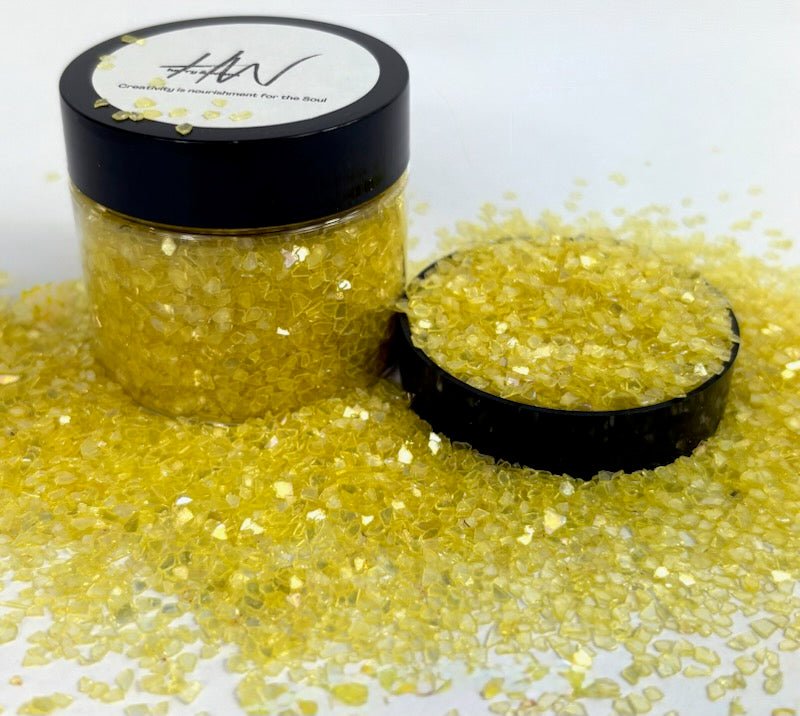 Irregular Sparkle Glass 80g Jar - Lemon - Harry & Wilma